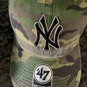 47 Brand Camo Cap with Black NY Logo